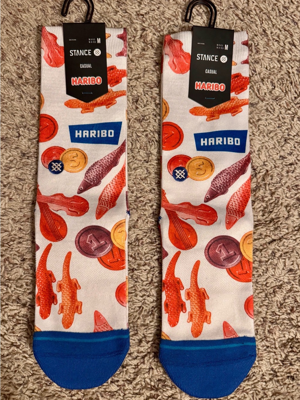 Stance x Haribo Men’s White Crew Socks with Orange Candy Accents 2 Available
